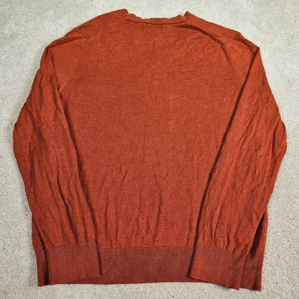 Banana Republic Luxury V-Neck Sweater Mens L Silk Cashmere Blend Preppy‎ Modern